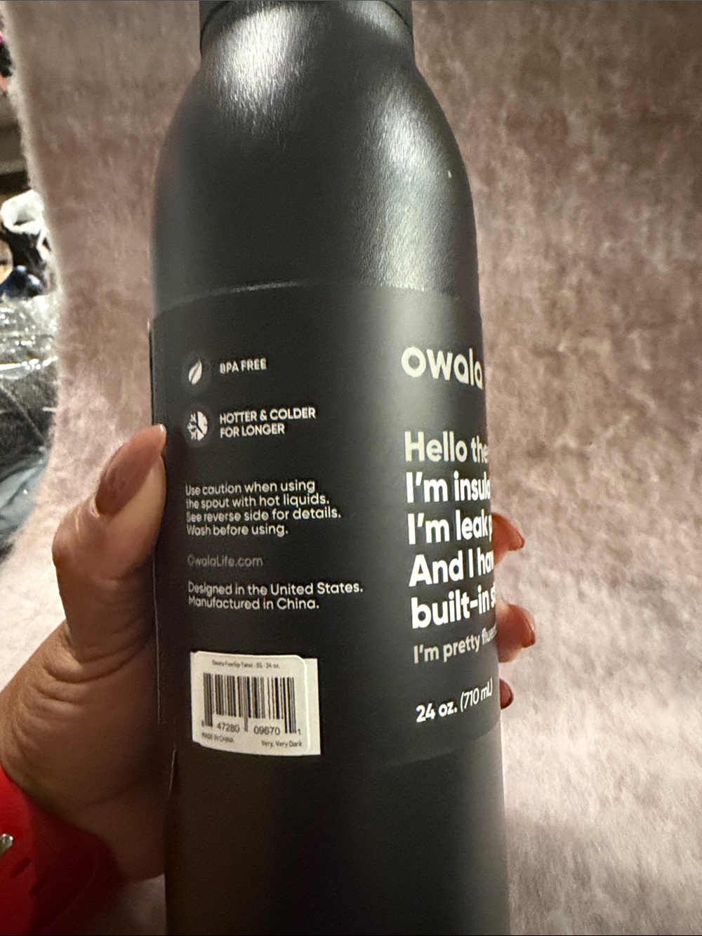 owala 24 oz Insulated Water Bottle - Black - Picture 4 of 7